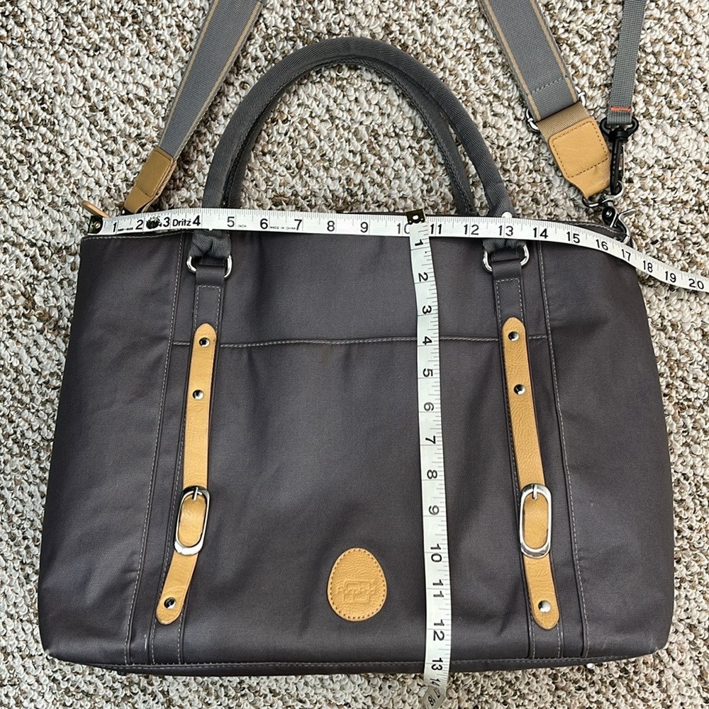 PACAPOD MIRANO DIAPER BAG LARGE GRAY COATED CANVAS CROSSBODY - Picture 13 of 17